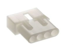Female .093" Pin and Socket Plug Housing: 4 Circuits, Single Row